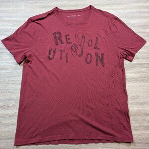 John Varvatos Star USA Revolution Peace Sign Red Graphic T Shirt Men's Large
